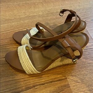 NWOT raffia wedges